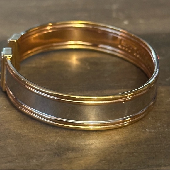 The Bradford Exchange 24K plated two tone Live, Love, Laugh cuff bracelet - Picture 8 of 9